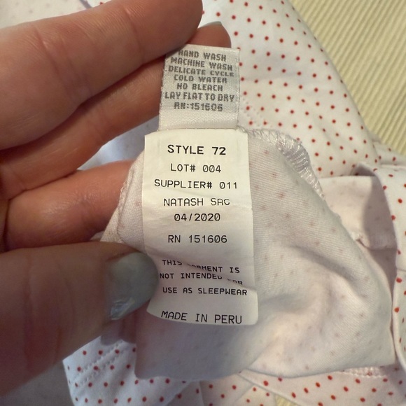 White and Red Ruffled Tiered Dress with Long Sleeves - Picture 3 of 7